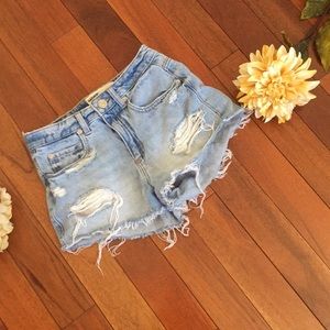 Garage Festival Distressed Shorts Size 1